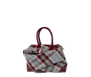 Buy Vivienne Westwood Plaid Cloth Bow Handbag Red at Sasom – Authentic and Ready to Ship