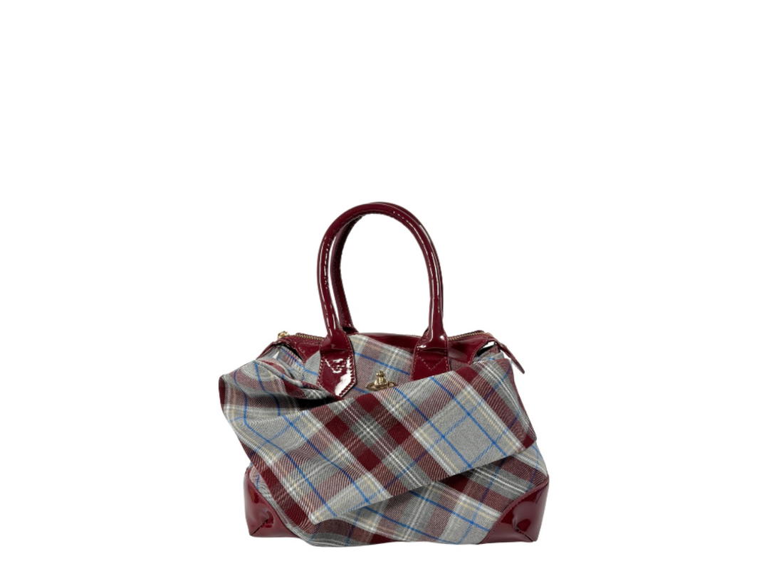 Vivienne Westwood Vivienne Westwood Plaid Cloth Bow Handbag Red