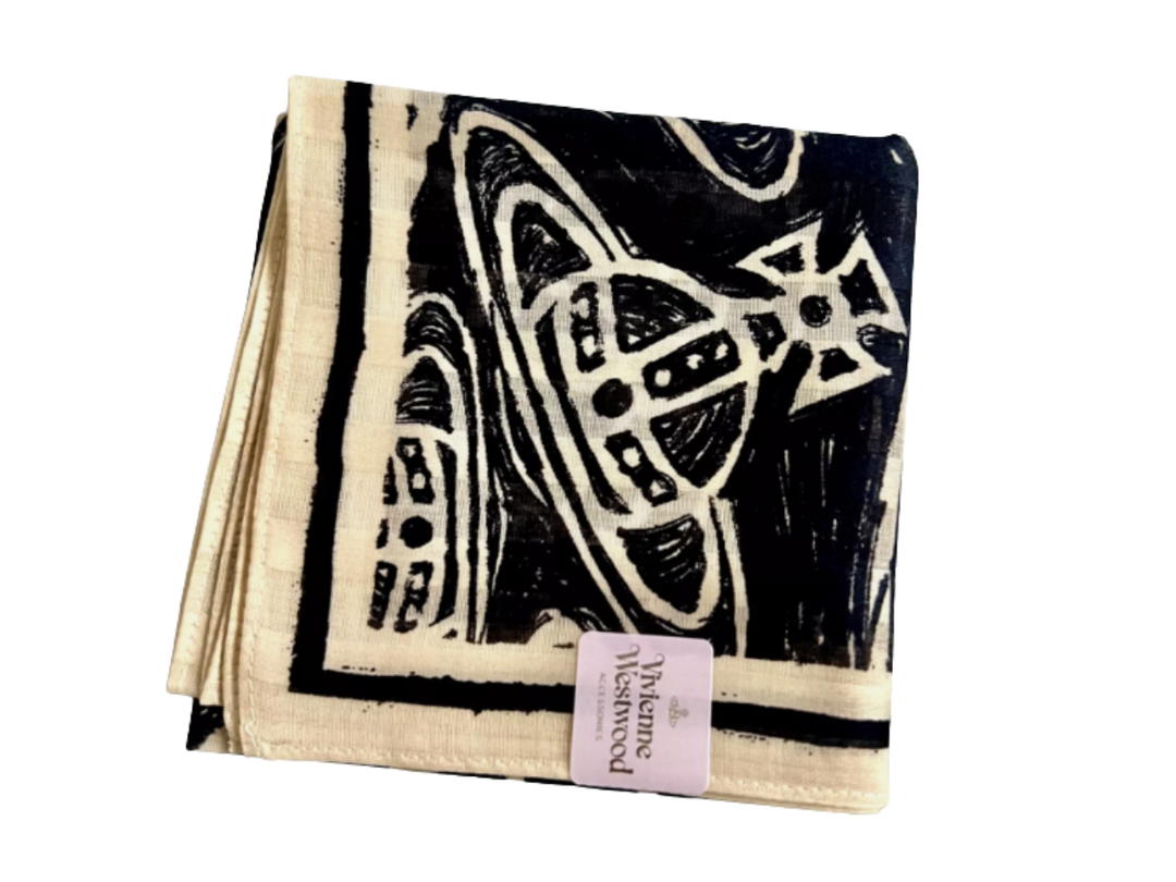 Vivienne Westwood Vivienne Westwood Handkerchief Cotton Scarf Beige Black