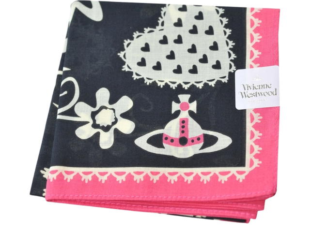 Vivienne Westwood Vivienne Westwood Planet Logo Scarf Black Beige Pink - view 1