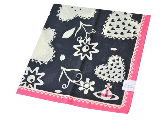 Vivienne Westwood Vivienne Westwood Planet Logo Scarf Black Beige Pink - view 2