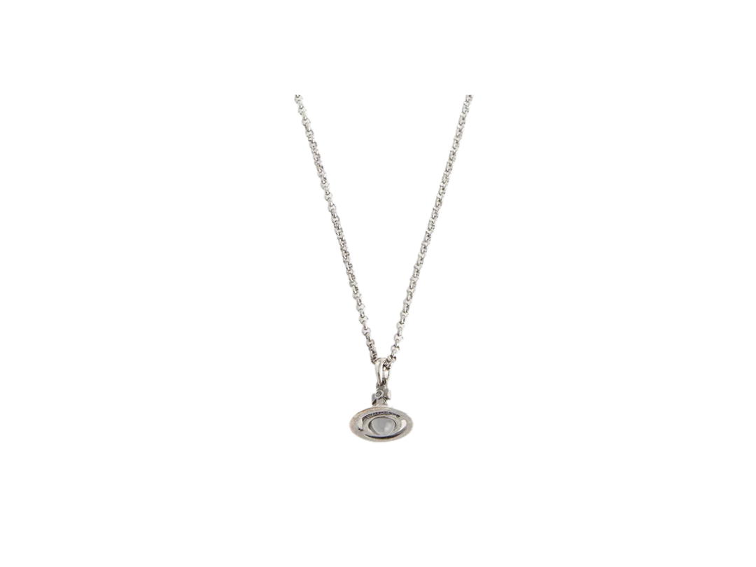 Vivienne Westwood Vivienne Westwood Petite Orb Platinum-Plated Brass Crystal Pendant Necklace Silver