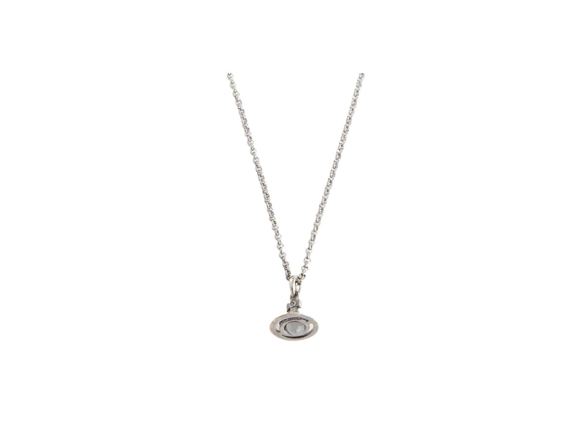 Vivienne Westwood Vivienne Westwood Petite Orb Platinum-Plated Brass Crystal Pendant Necklace Silver