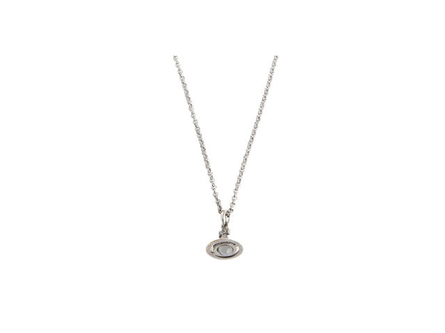 Vivienne Westwood Vivienne Westwood Petite Orb Platinum-Plated Brass Crystal Pendant Necklace Silver - view 1