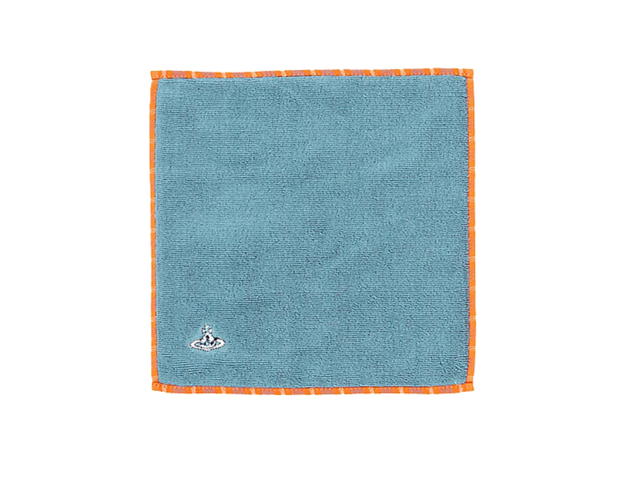 Vivienne Westwood Vivienne Westwood Handkerchief Classic Planetary Logo Embroidered Plaid Scarf Orange - view 2