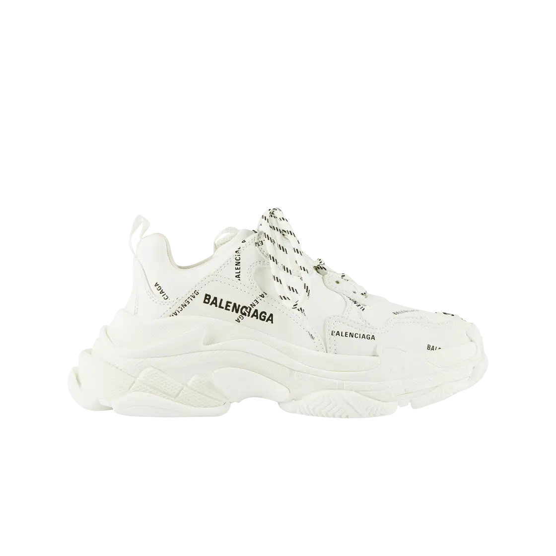 Balenciaga (W) Balenciaga Allover Logo Triple S Sneakers White
