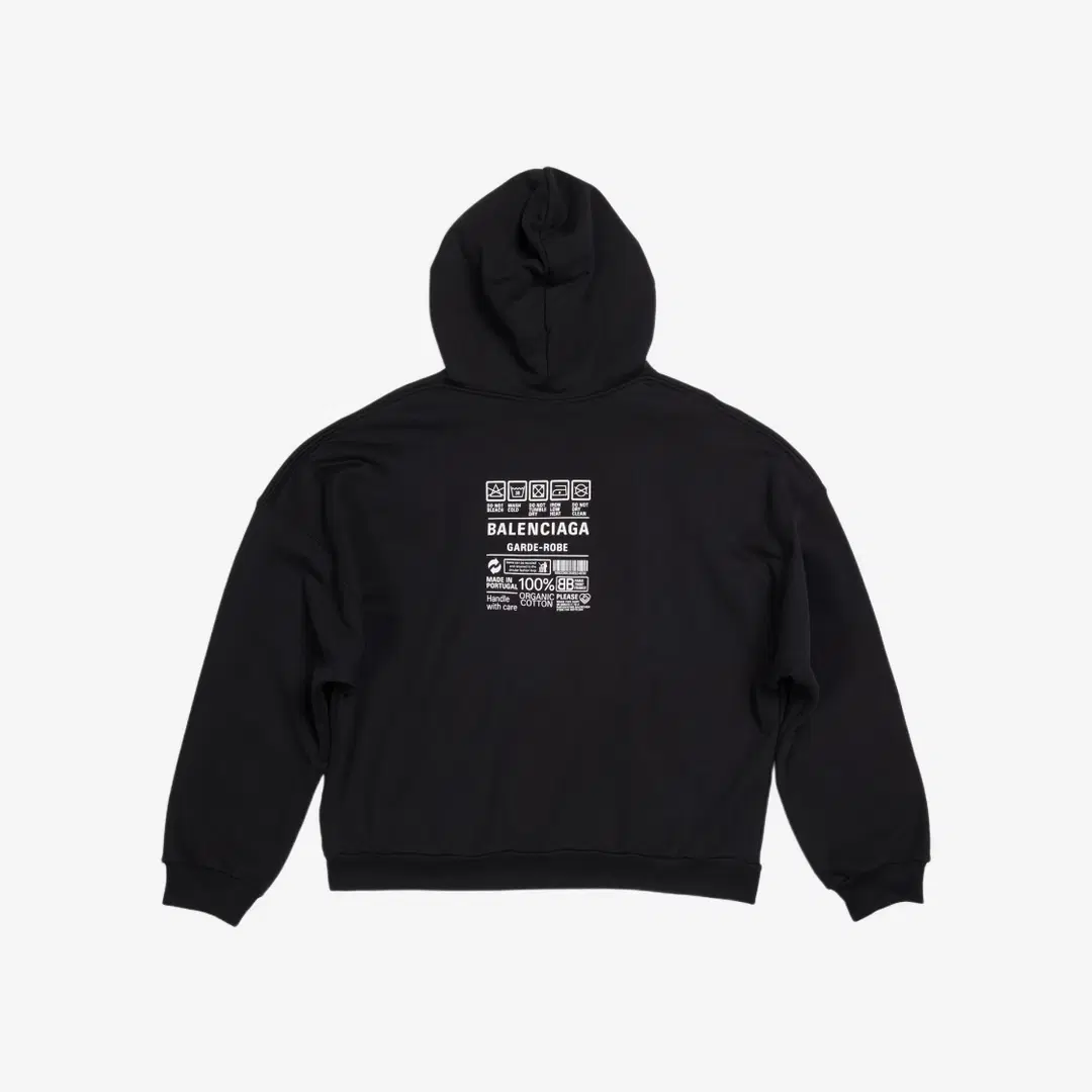 Balenciaga (W) Balenciaga Care Label Medium Fit Hoodie Black