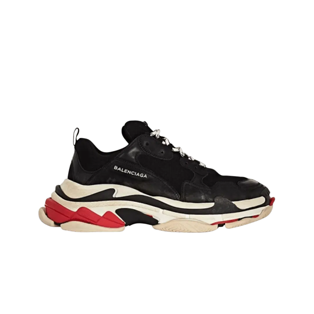 Balenciaga (W) Balenciaga Triple S Trainer Black White Red