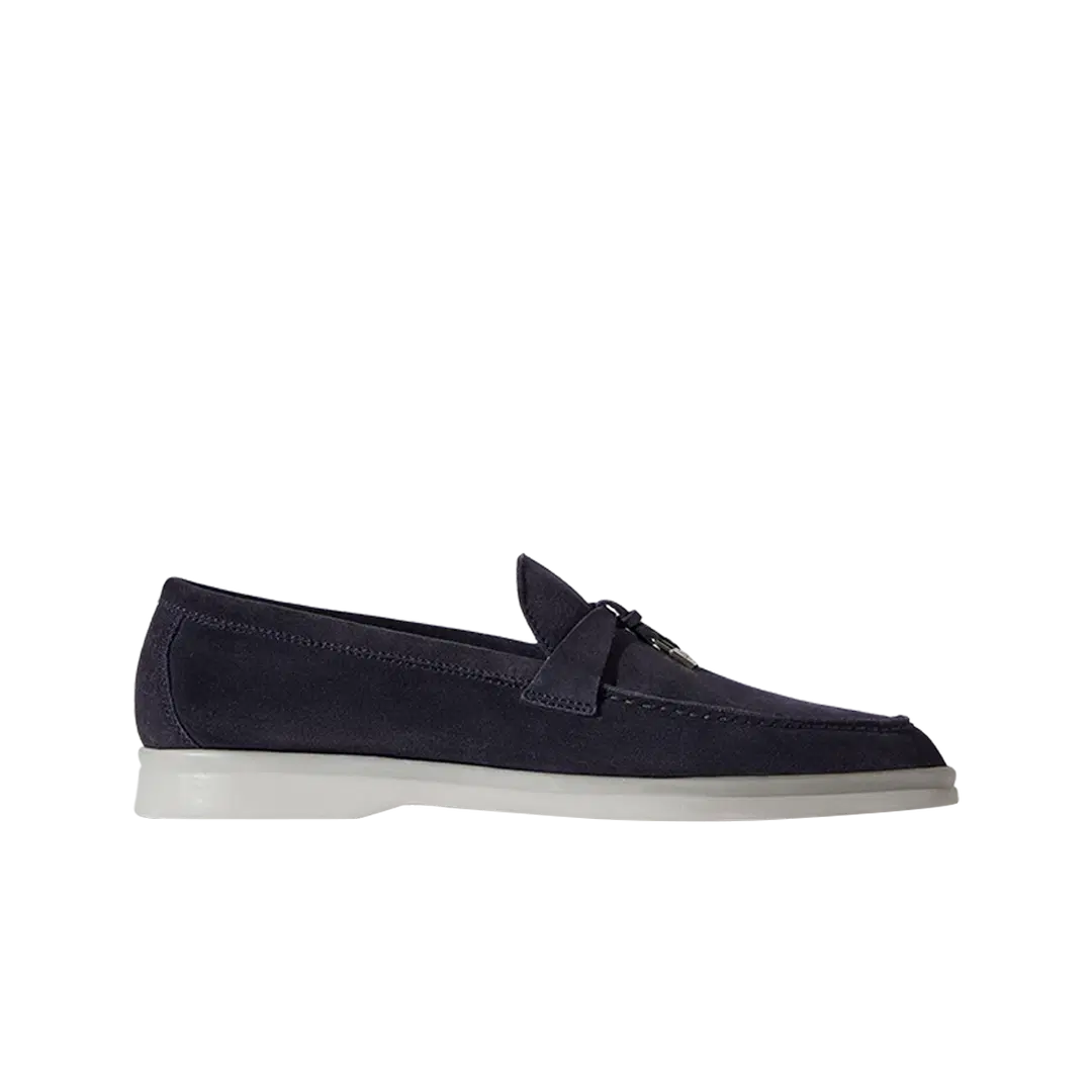 Loro Piana (W) Loro Piana Summer Charms Walk Suede Calfskin Argo Blue Melange