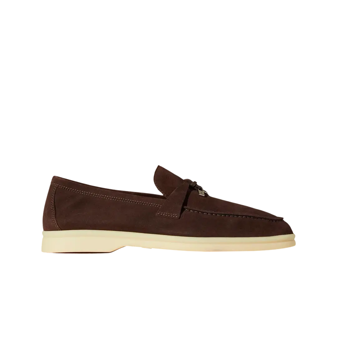 Loro Piana (W) Loro Piana Summer Charms Walk Suede Calfskin Chocolate