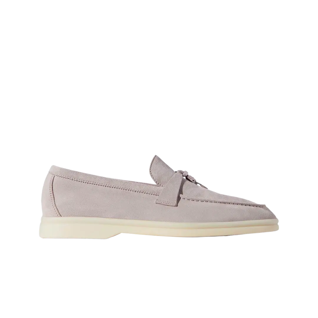 Loro Piana (W) Loro Piana Summer Charms Walk Suede Calfskin Pearl Grey