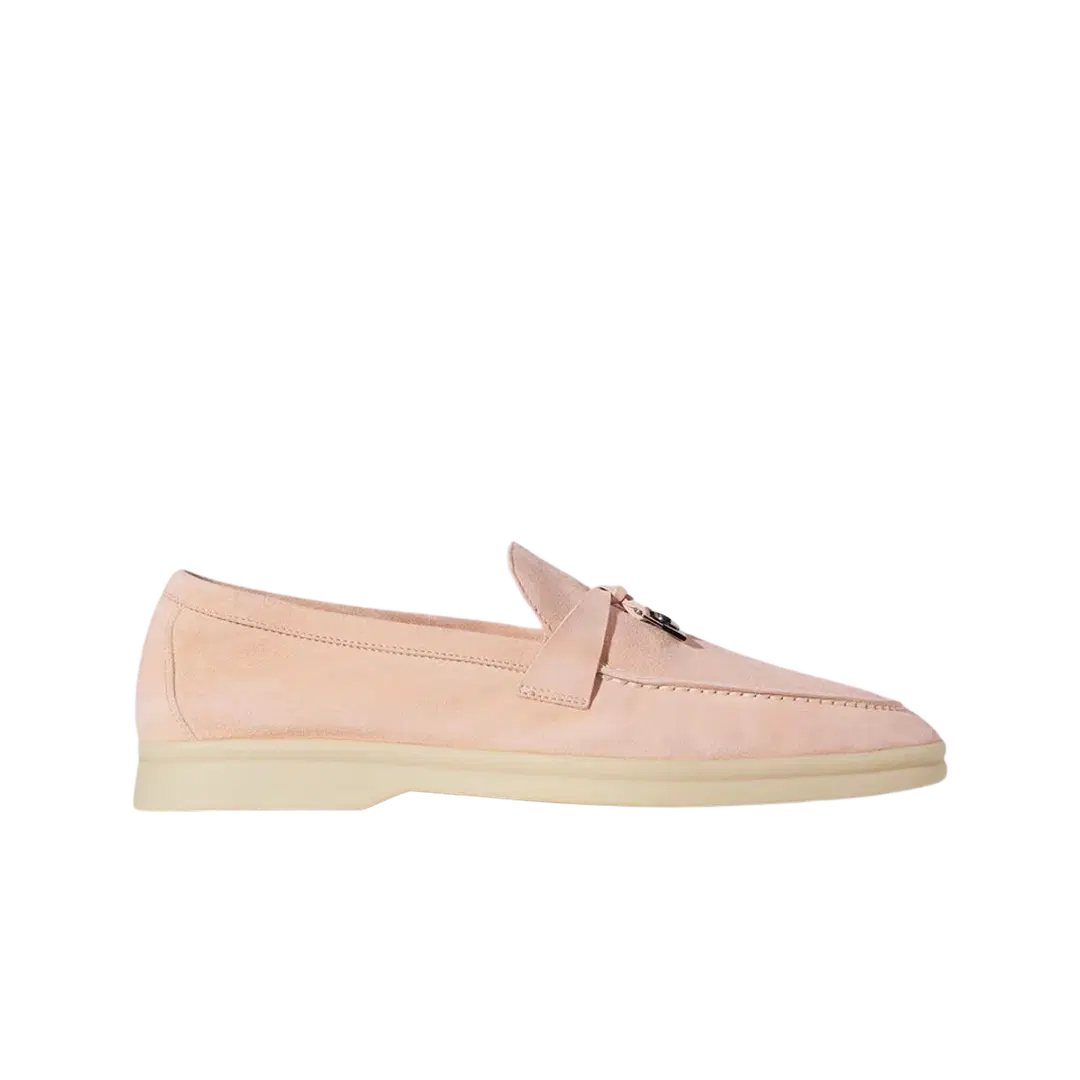 Loro Piana (W) Loro Piana Summer Charms Walk Suede Calfskin Pink Sand