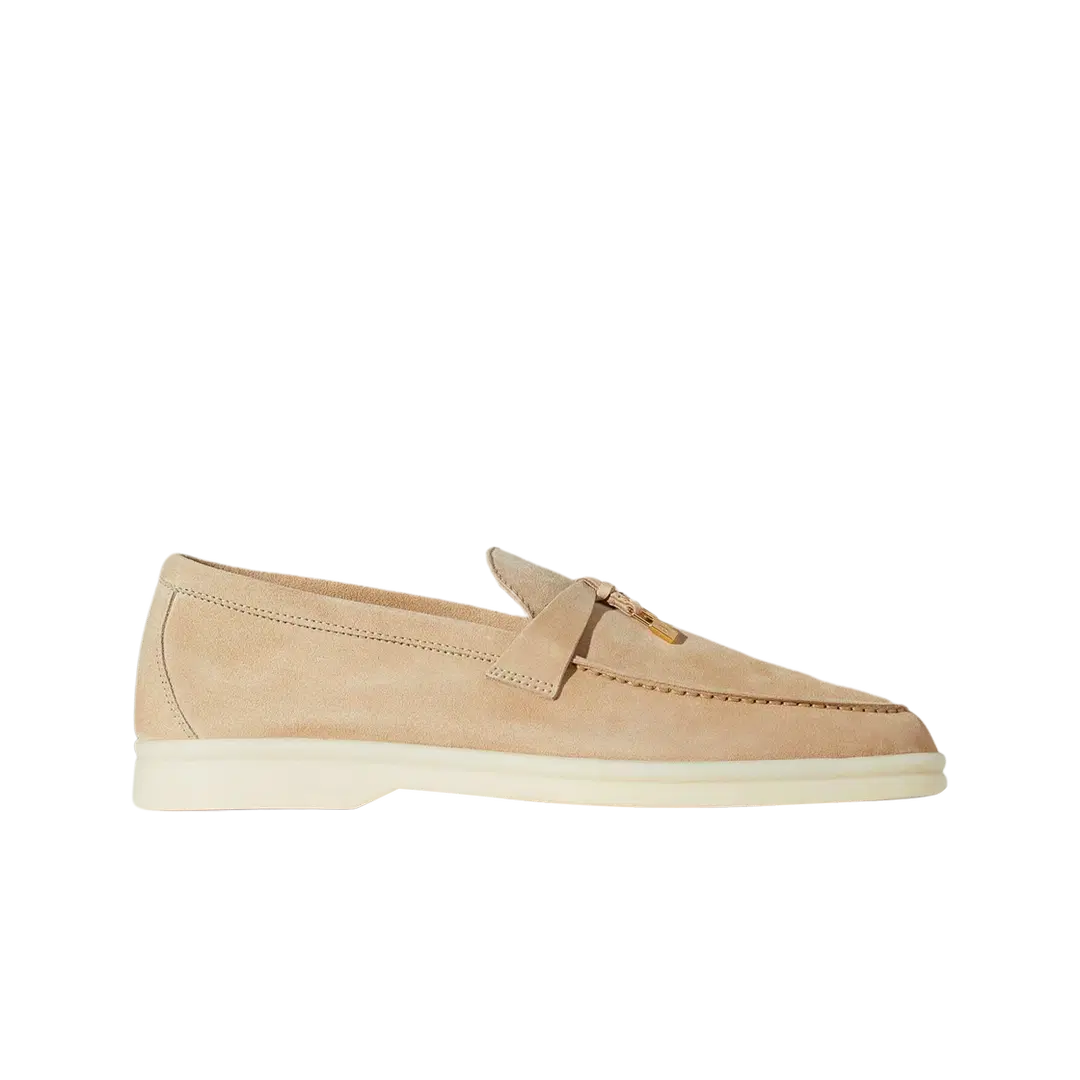 Loro Piana (W) Loro Piana Summer Charms Walk Suede Calfskin Sand Stone