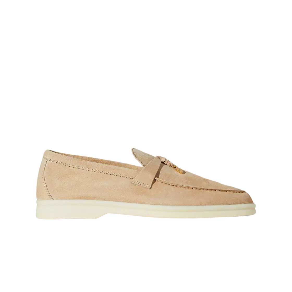 Loro Piana (W) Loro Piana Summer Charms Walk Suede Calfskin Sand Stone