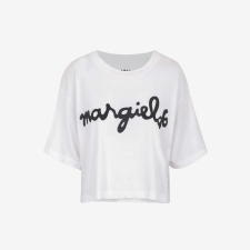 Buy (W) Maison Margiela Logo Cropped T-Shirt White at Sasom – Authentic and Ready to Ship
