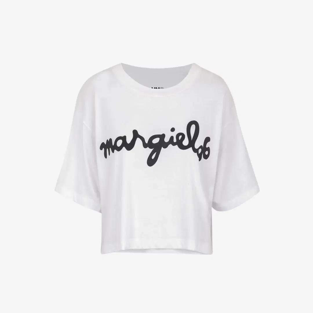 Maison Margiela (W) Maison Margiela Logo Cropped T-Shirt White