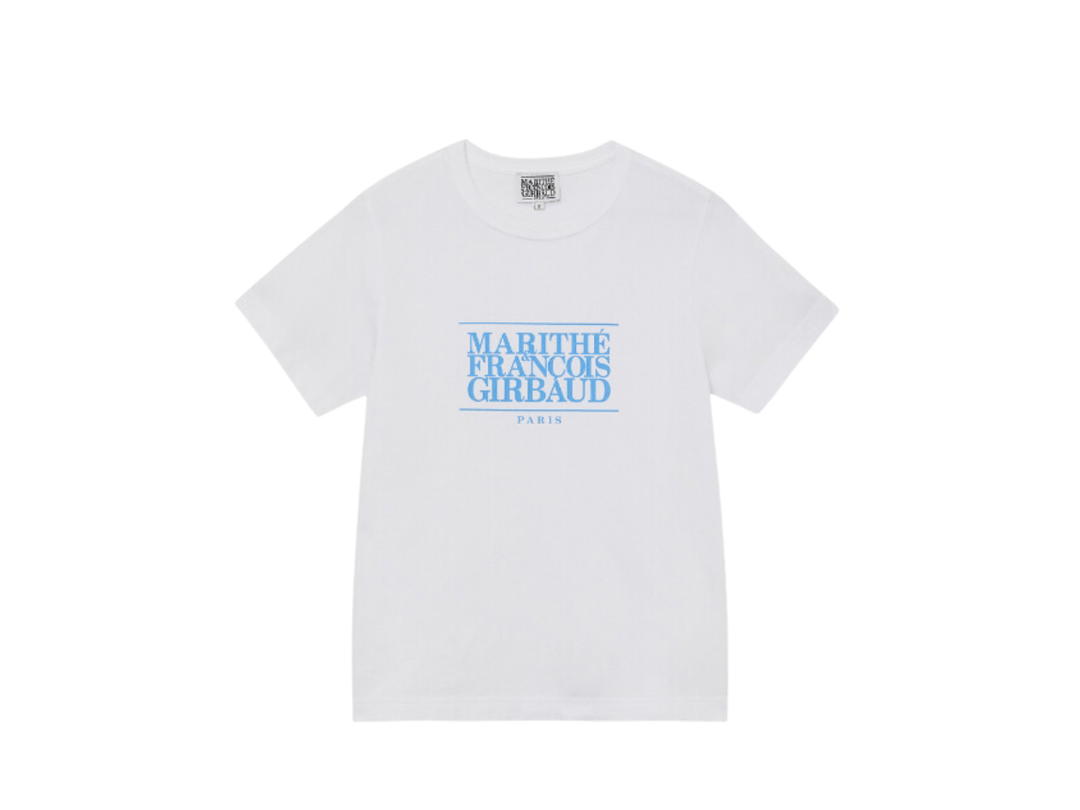 Marithe Francois Girbaud (W) Marithe Francois Girbaud Classic Logo T-Shirt White / Sky Blue