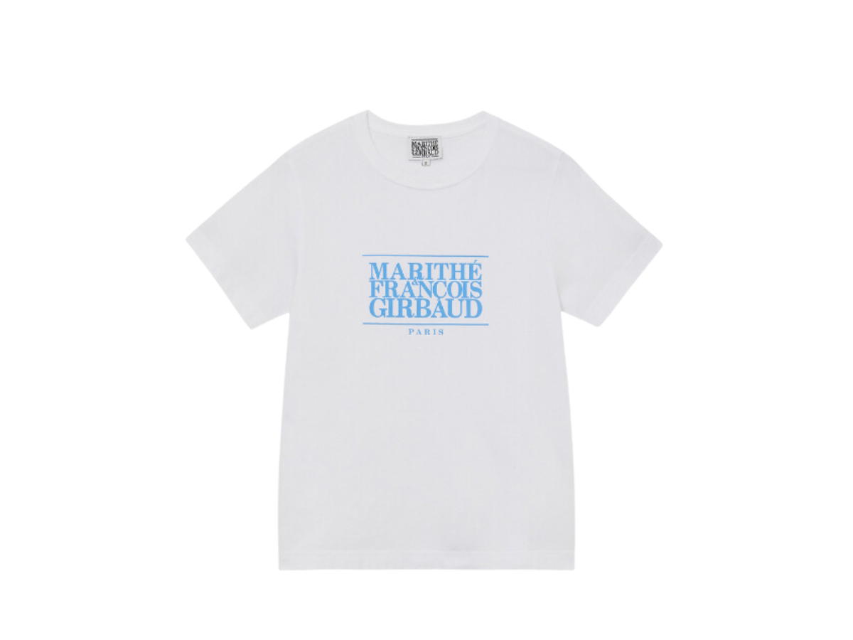 Marithe Francois Girbaud (W) Marithe Francois Girbaud Classic Logo T-Shirt White / Sky Blue