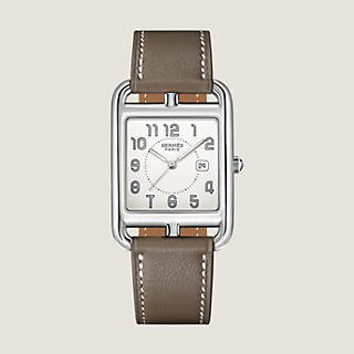 Hermes Hermes Cape Cod watch, Large model, 37 mm Steel Calfskin 29mm