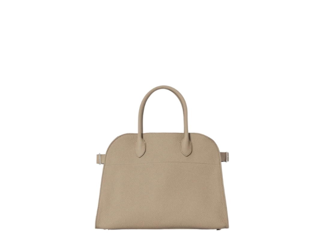 The Row The Row Soft Margaux 12 Bag In Leather Dark Taupe