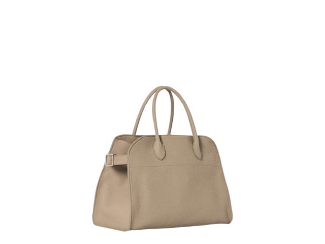 The Row The Row Soft Margaux 12 Bag In Leather Dark Taupe - view 2