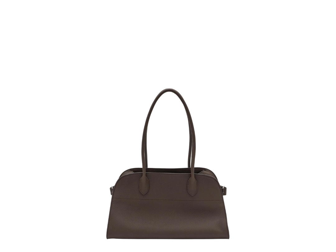 The Row The Row Margaux 12 Leather Shoulder Bag Deep Brown