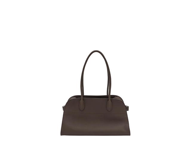 The Row The Row Margaux 12 Leather Shoulder Bag Deep Brown - view 1