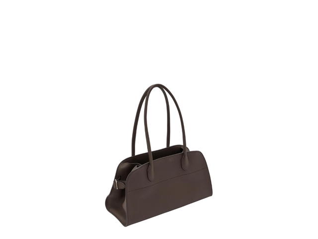 The Row The Row Margaux 12 Leather Shoulder Bag Deep Brown - view 2