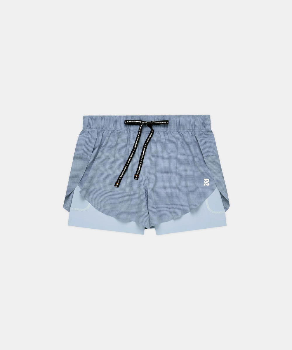 Bandit Running Bandit Running CoolGrid 2-in-1 Run Shorts Steel Horizon (W)