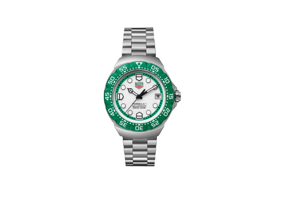 Tag Heuer Tag Heuer Formula 1 Solargraph Watch With Solar Quartz 38 mm Steel Green