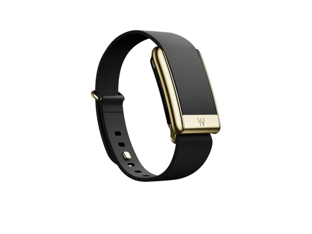 Whoop Whoop 5.0 LeatherLuxe Tapered Band Black with Gold (Bands Only)