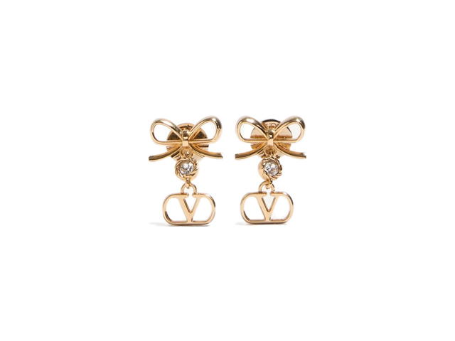 Valentino Valentino VLogo Signature Bow Earrings Gold - view 1
