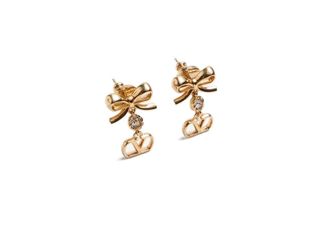 Valentino Valentino VLogo Signature Bow Earrings Gold - view 2