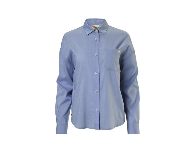 Tracksmith Tracksmith Run Cannonball Run Linen Button Up Cloud Blue (W) - view 1