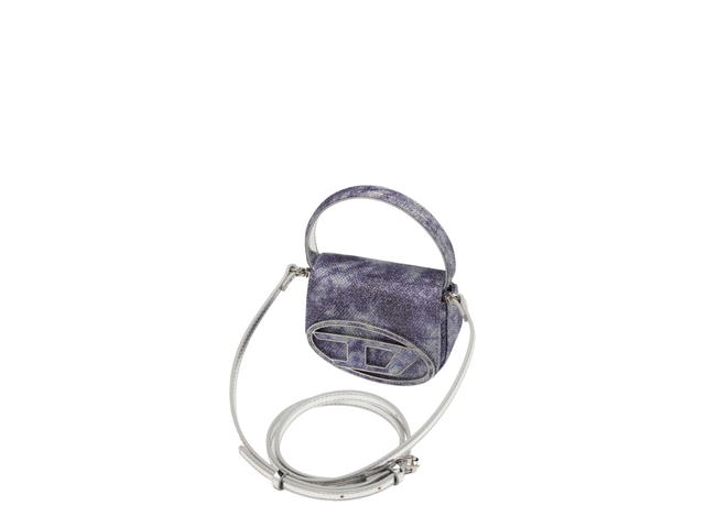 Diesel Diesel 1DR Xs Iconic Mini Bag In Shimmer Fabric Blue - view 3