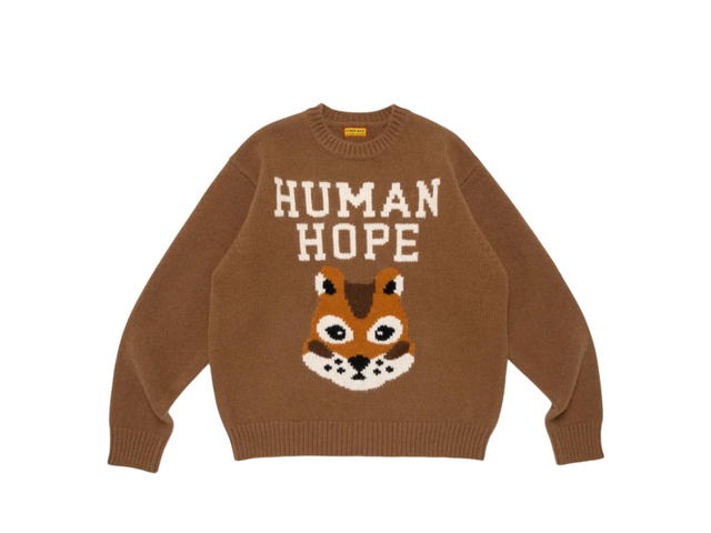 HUMAN MADE HUMAN MADE X J-Hope Human Hope Low Gauge Knit Brown - view 1