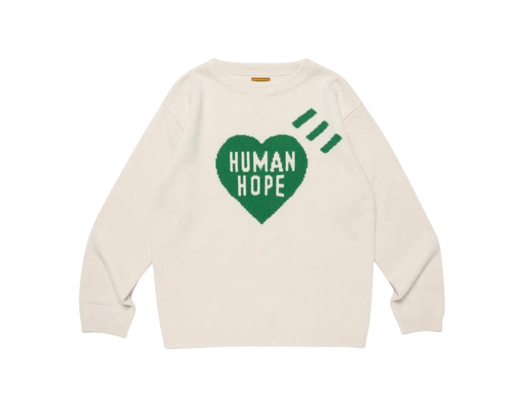Human Made Human Made X J-Hope Human Hope  Heart Knit Sweater White