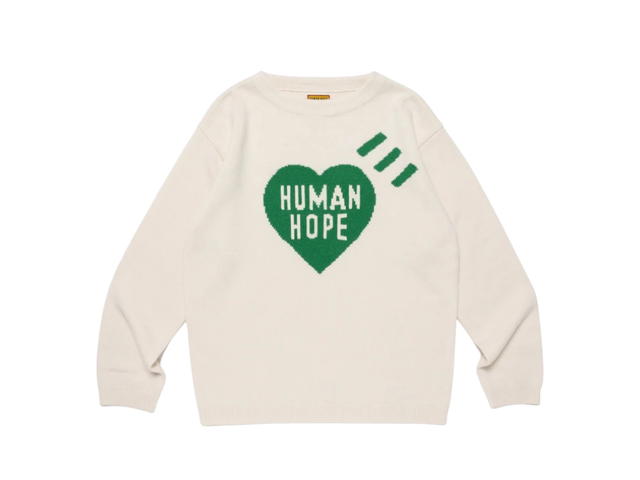 Human Made Human Made X J-Hope Human Hope  Heart Knit Sweater White - view 1