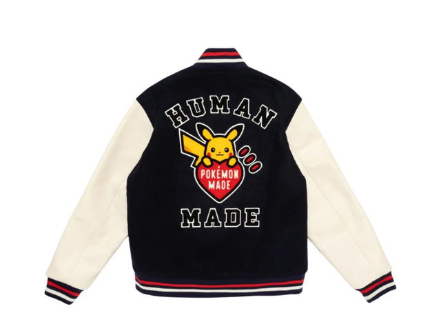 Human Made Human Made x Pokemon Pokemon Made Varsity Jacket Navy - view 2