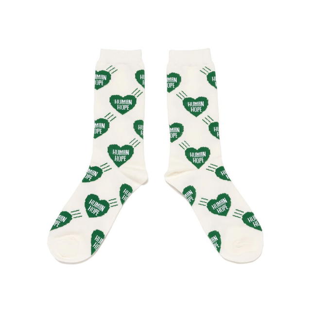 Human Made Human Made Human Hope Heart Socks Green - view 2