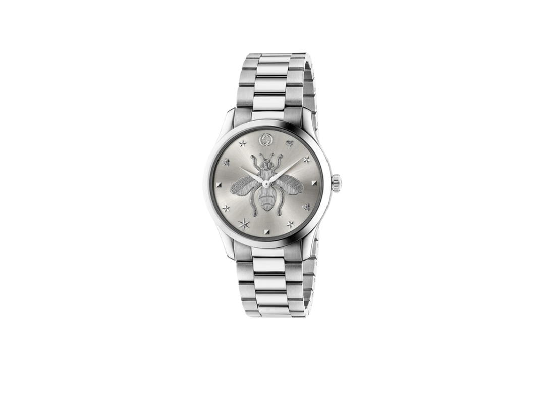 Gucci Gucci G Timeless Silver Dial Silver Steel Strap Watch Silver