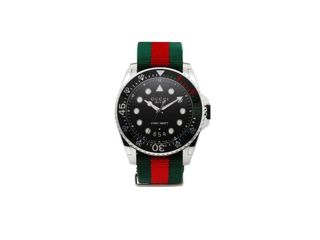 Gucci Gucci G-Dive Fabric Watch Silver