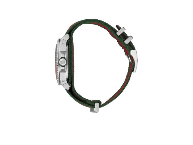 Gucci Gucci Dive Quartz Green Dial Two Tone Nato Strap Watch 40MM Green Red - view 3