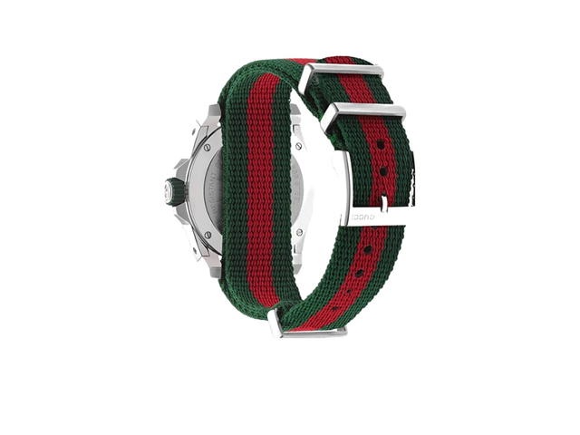 Gucci Gucci Dive Quartz Green Dial Two Tone Nato Strap Watch 40MM Green Red - view 4