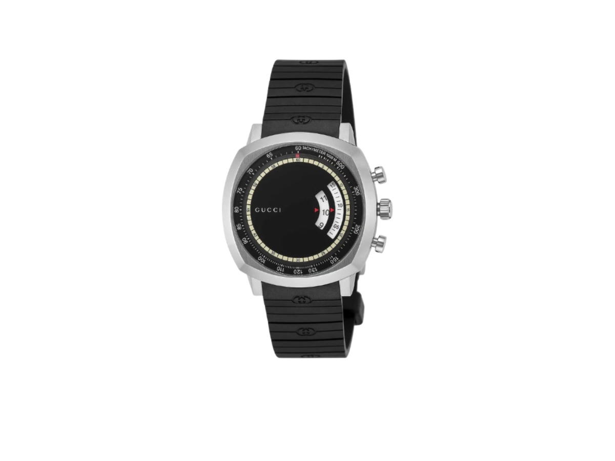 Gucci Gucci Grip Dial Watch Rubber Strap Black