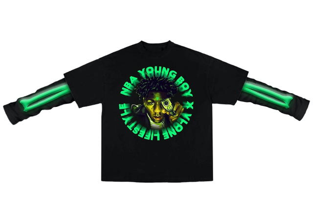 YoungBoy NBA YoungBoy NBA x Vlone Cross Roads Longsleeve Black - view 1