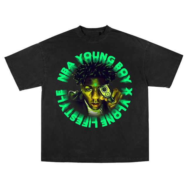 YoungBoy NBA YoungBoy NBA x Vlone Cross Roads Tee Black - view 1