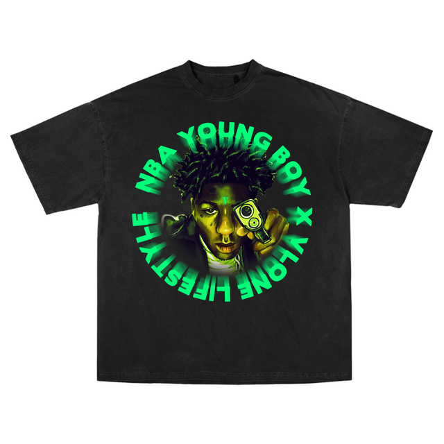 YoungBoy NBA YoungBoy NBA x Vlone Cross Roads Tee Black - view 2