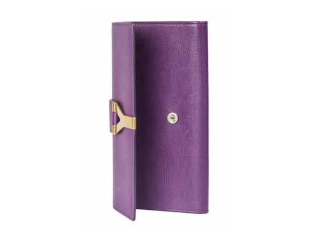 Saint Laurent YSL Purple Y Clutch GHW - view 3