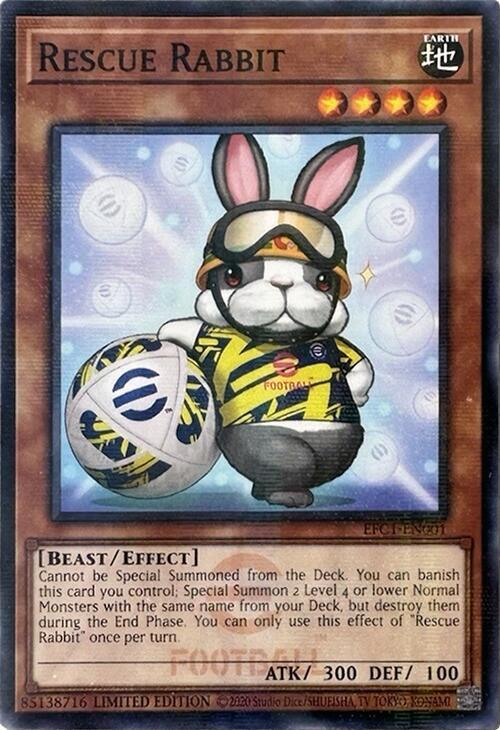 YuGiOh YuGiOh Rescue Rabbit Parallel Rare [EFC1-EN001] - eFootball Collaboration Promos